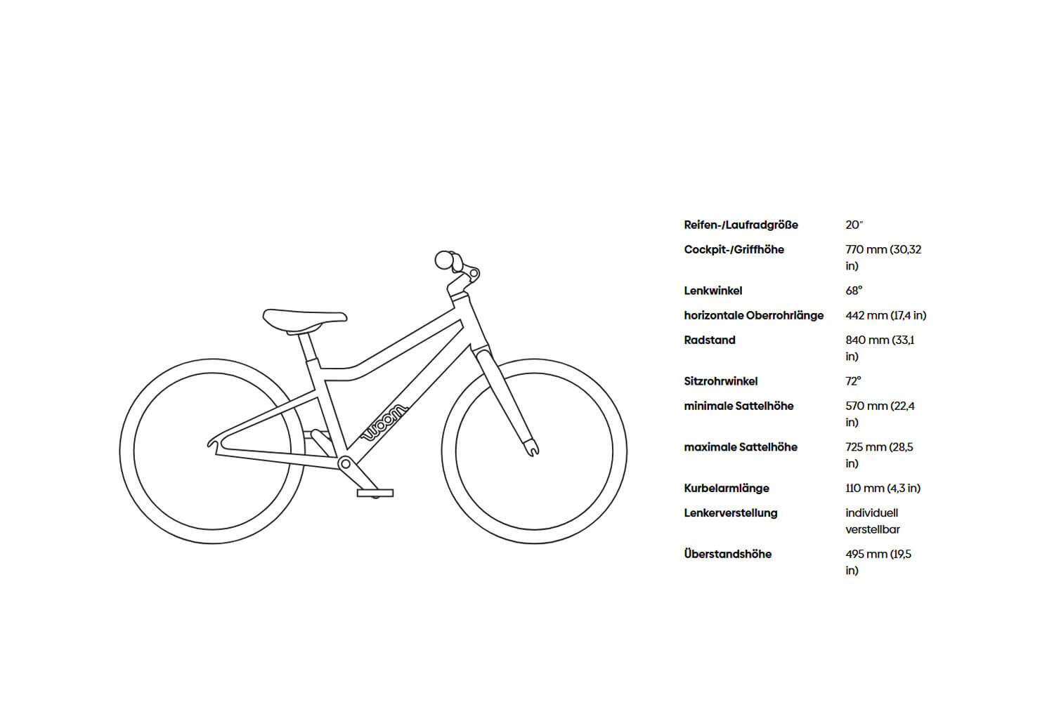 WOOM Original 4 Kinderfahrrad 20 Zoll  