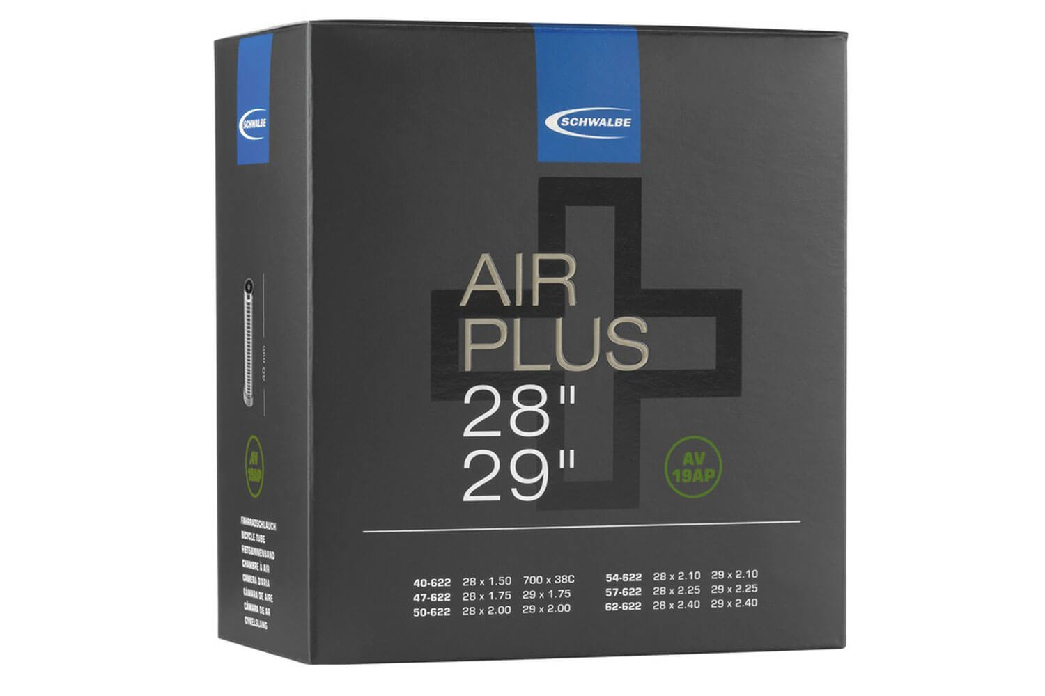 Schwalbe Air Plus Fahrradschlauch AV Ventil 26 bis 29 Zoll