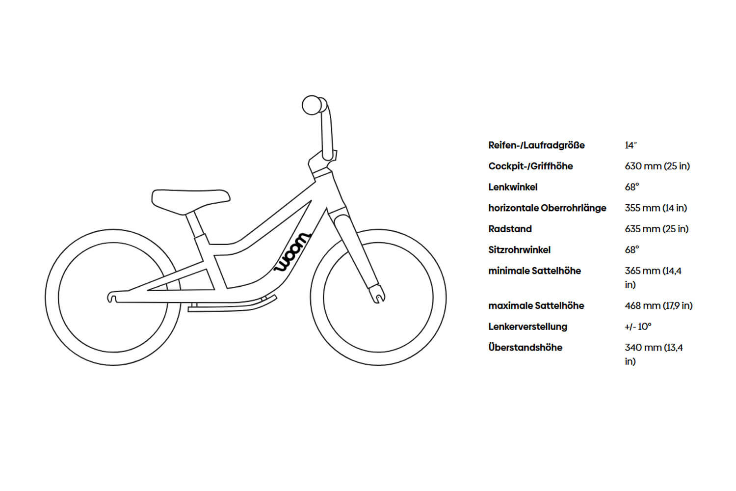 WOOM Original 1 Plus Laufrad 14 Zoll  