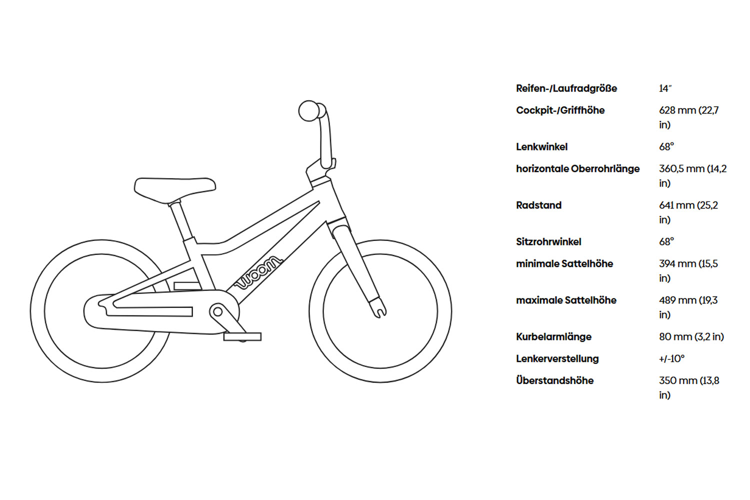 WOOM Go 2 Kinderfahrrad 14 Zoll  